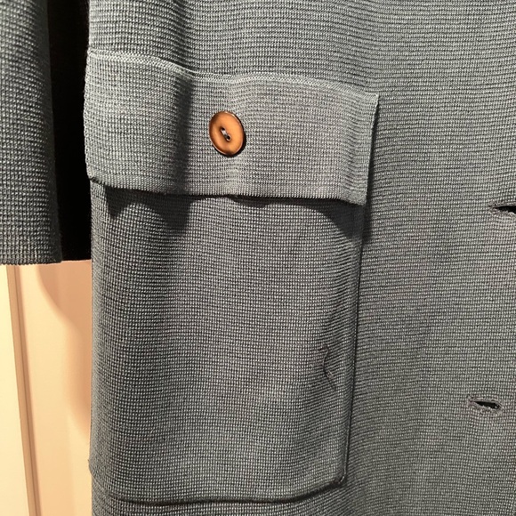 Misook long cardigan. Teal. Beautiful. New. Pockets. Knit. - Picture 3 of 5